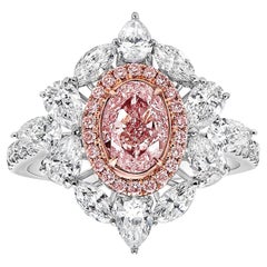 1.00ct Light Pink Oval SI2 GIA Ring