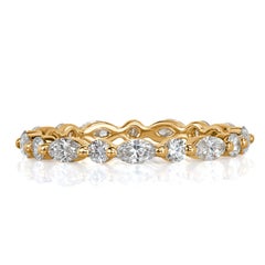 1.00ct Marquise and Round Brilliant Cut Diamond Eternity Band in 18k Champagne