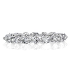 1.00ct Marquise and Round Brilliant Cut Diamond Eternity Band in Platinum