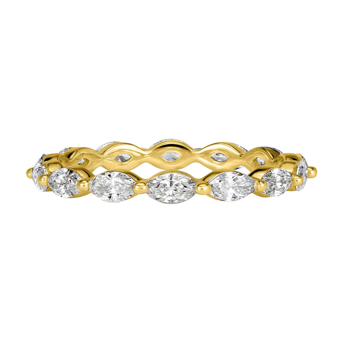 1.00ct Marquise Cut Diamond Eternity Band in 18k Champagne Yellow Gold