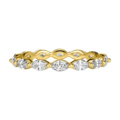1.00ct Marquise Cut Diamond Eternity Band in 18k Champagne Yellow Gold