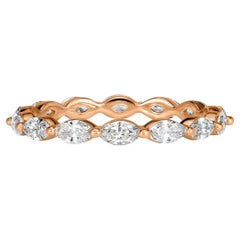1.00ct Marquise Cut Diamond Eternity Band in 18k Rose Gold