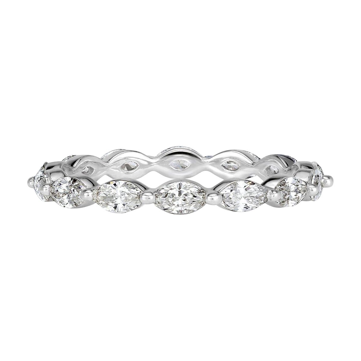 1.00ct Marquise Cut Diamond Eternity Band in 18k White Gold
