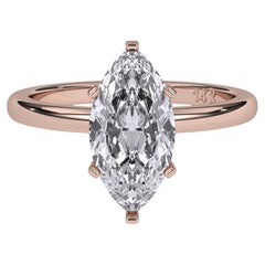 Bague de mariage solitaire taille marquise GH couleur I1 pureté diamant naturel 1,00 carat