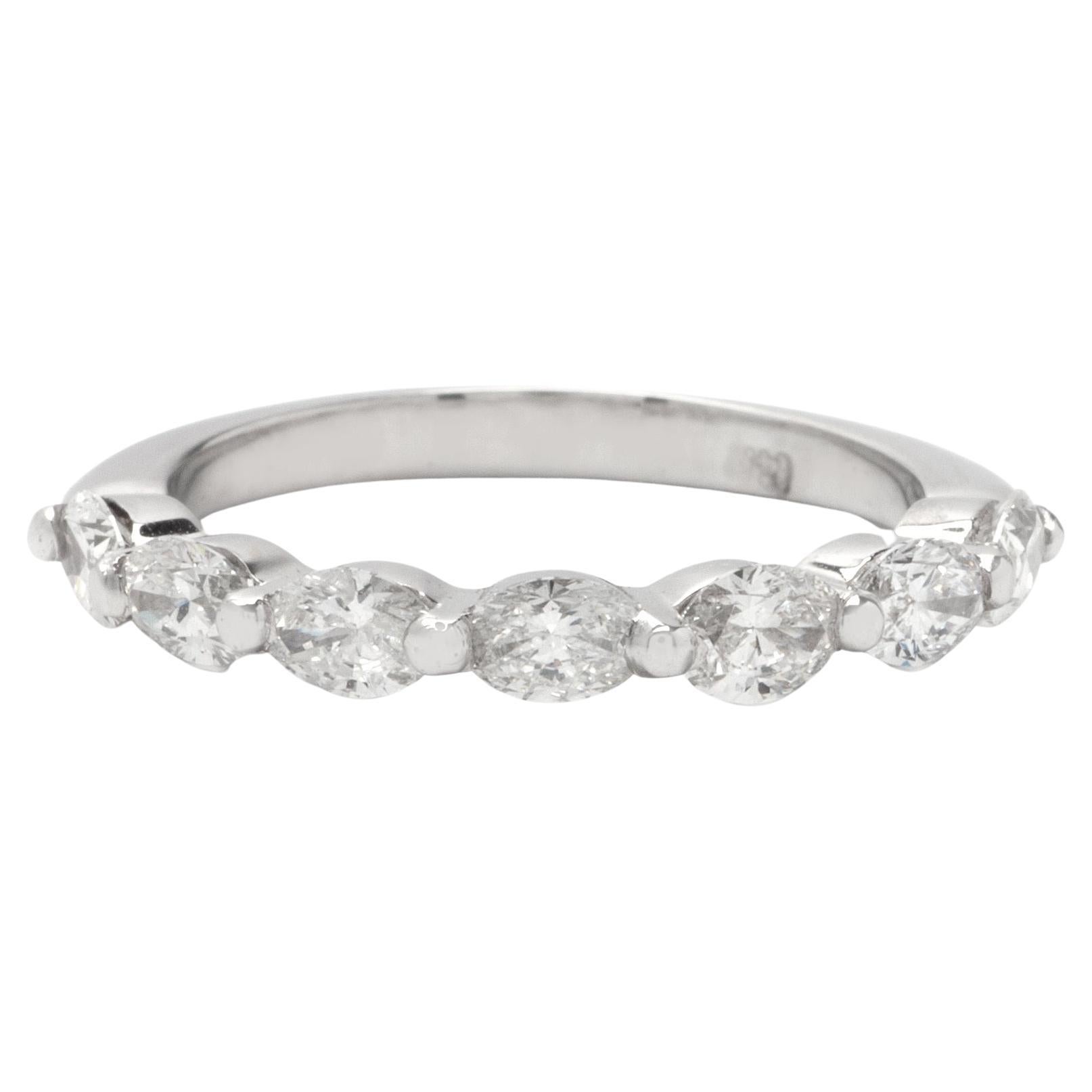 1.00ct Marquise Diamond Band in 14k White Gold