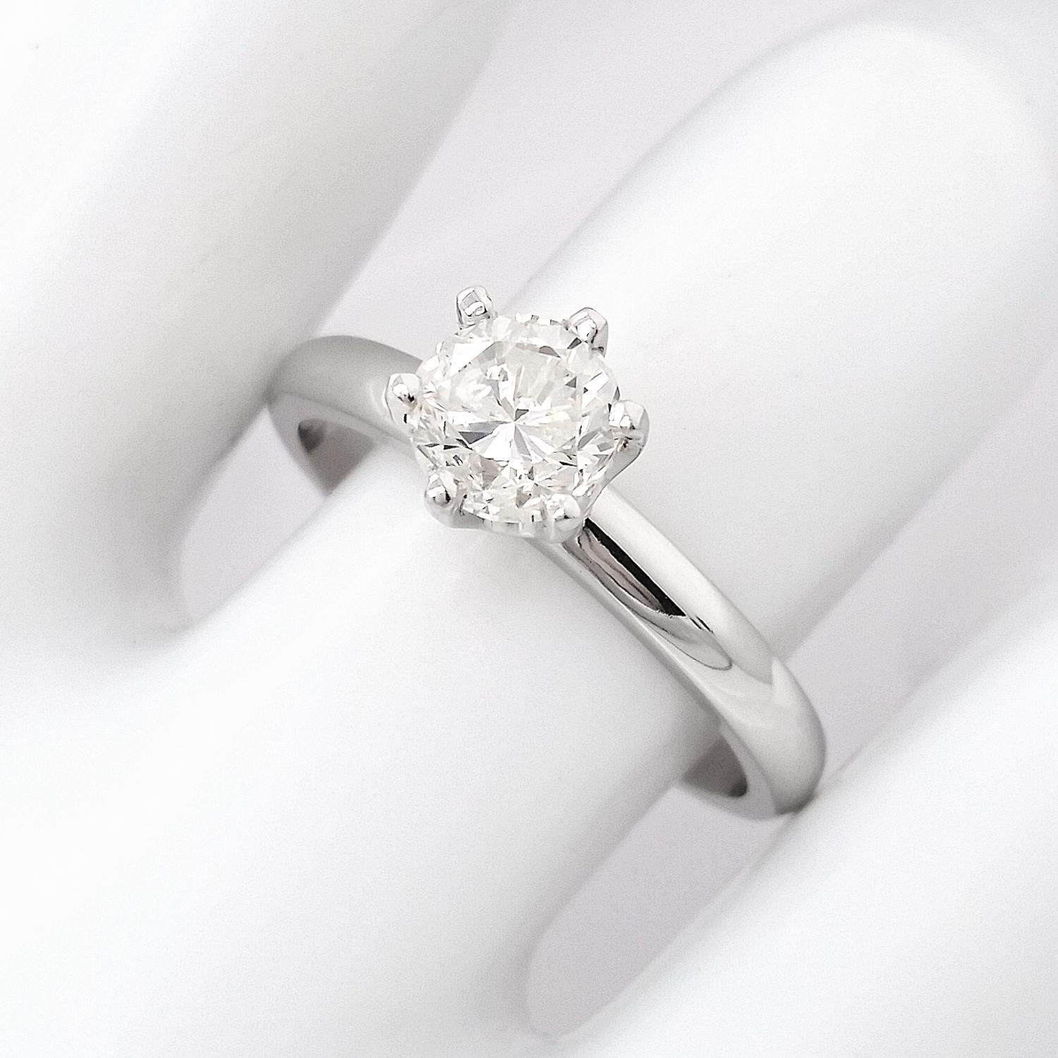 NO RESERVE 1.00CT Round Engagement Ring Diamond 14K White Gold For Sale at  1stDibs