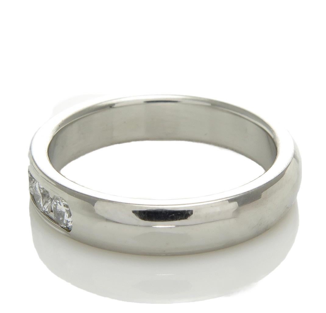 Round Cut 1.00CT Platinum Round Diamond Wedding Anniversary Band Ring For Sale