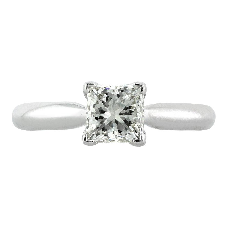 1.00ct Princess Cut Diamond Solitaire Engagement Ring For Sale