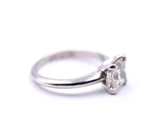 1.00 Carat Princess Cut Platinum Diamond Engagement Ring