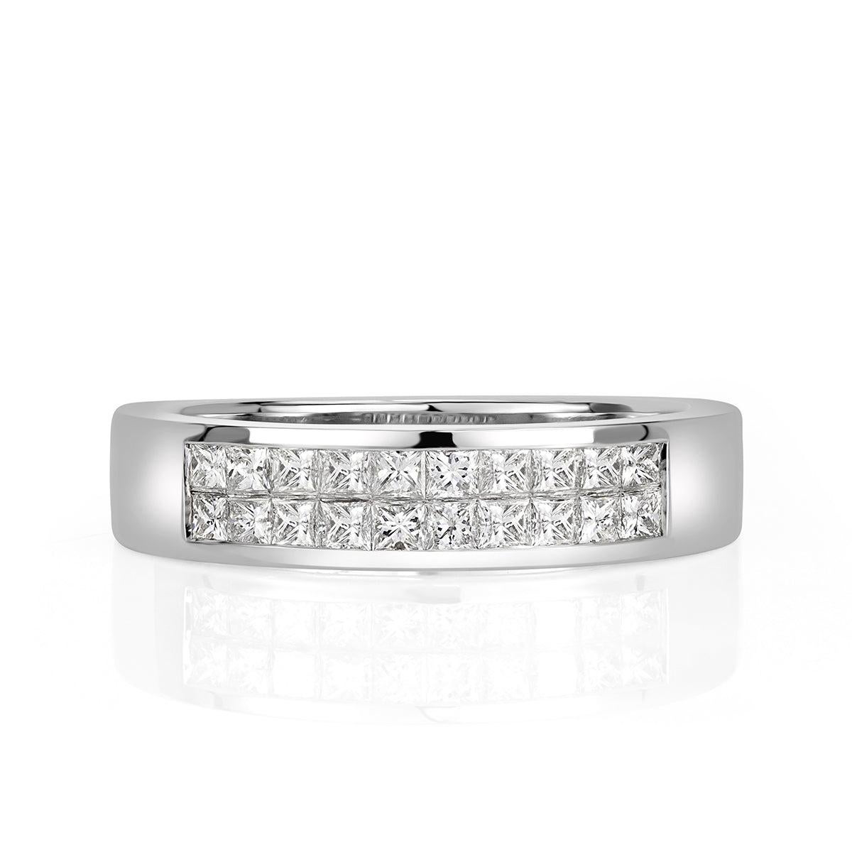 1.00ct Princess Cut Two-Row Diamond Men
s Wedding Band