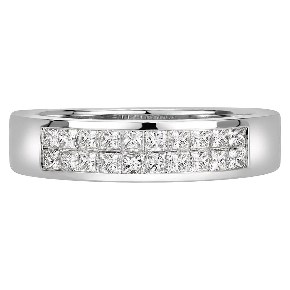1.00ct Princess Cut Two-Row Diamond Men
s Wedding Band