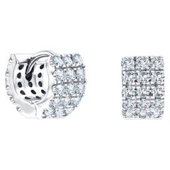 1,00ct Runder Brillant The Claw Set Wide Diamond Hoop Earrings In 18karat Weißgold