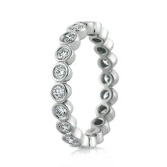 1,00ct Runde Brillantschliff Diamant Lünette Eternity Band in 18k Weißgold