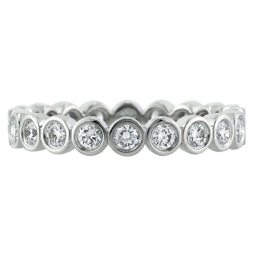 1.00ct Round Brilliant Cut Diamond Bezel Eternity Band in 18k White Gold