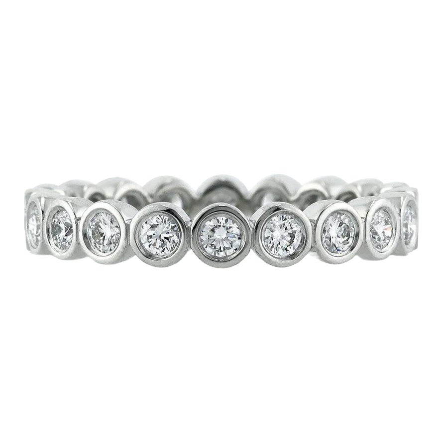 1.00ct Round Brilliant Cut Diamond Bezel Eternity Band in Platinum