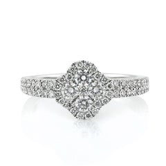 1.00ct Round Brilliant Cut Diamond Cluster Right-Hand Ring
