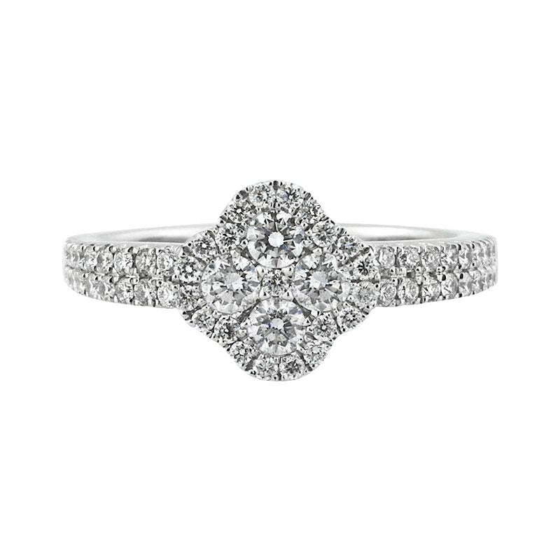 Bague à droite avec 1,00ct de diamants ronds taillés en brillant en vente