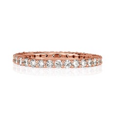 1.00ct Round Brilliant Cut Diamond Eternity Band in 18k Rose Gold