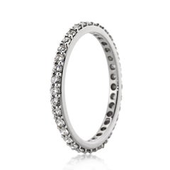 Bracelet éternité en or blanc 18 carats, diamant rond taillé en brillant de 1,00ct