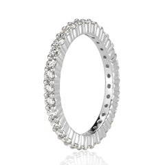 Fascia per l'eternità con diamanti taglio Brilliante 1,00ct in oro bianco 18k