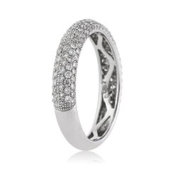 Fascia nuziale pavé di diamanti taglio Brilliante 1,00ct in oro bianco 18k