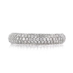 1.00ct Round Brilliant Cut Diamond Pavé Wedding Band in 18k White Gold