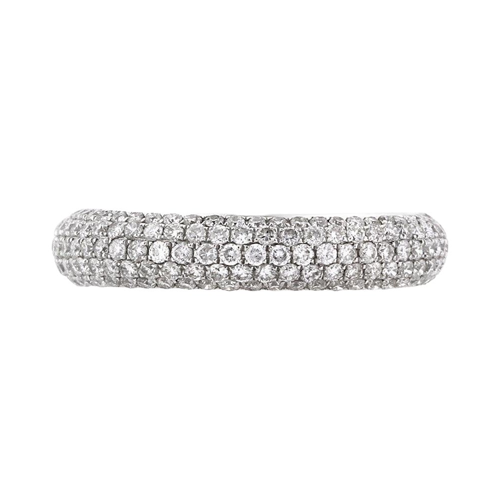 1.00ct Round Brilliant Cut Diamond Pavé Wedding Band in 18k White Gold