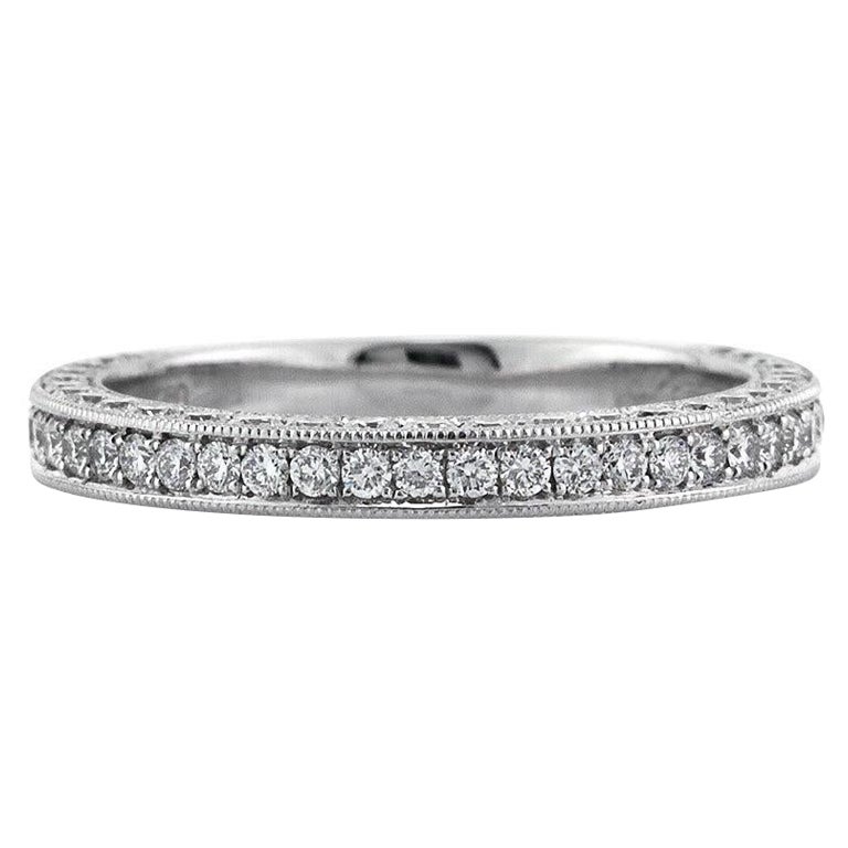 1.00ct Round Brilliant Cut Diamond Three-Sided Band in Platinum For Sale