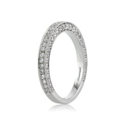 1.00ct Round Brilliant Cut Diamond Three-Sided Pavé Band in 18k White Gold