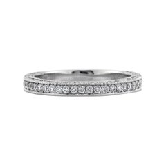1.00ct Round Brilliant Cut Diamond Three-Sided Pavé Band in 18k White Gold