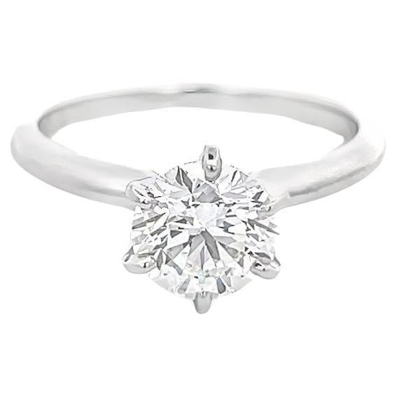 1.00CT Round Brilliant Diamond Engagement Ring, GIA  For Sale