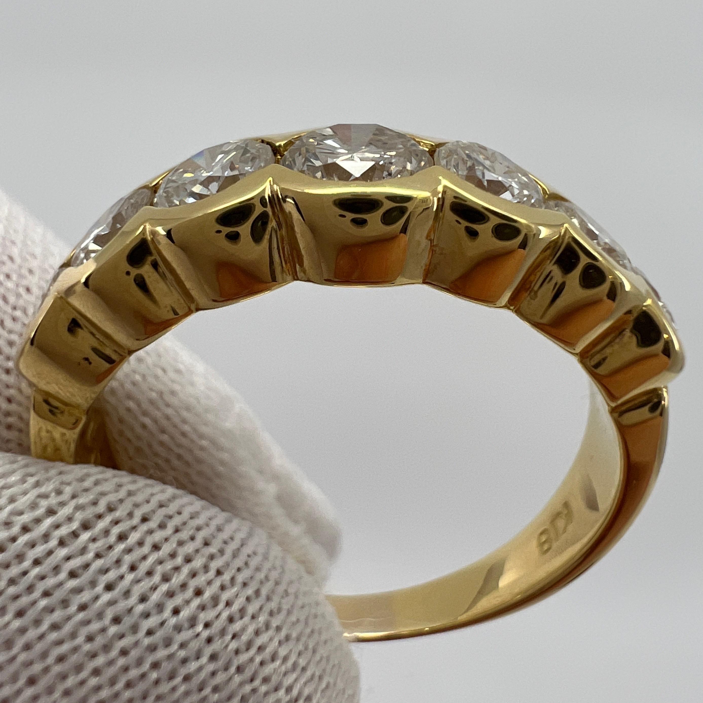 1.00ct Round Diamond Half Eternity Graduating Seven Stone 18k Yellow Gold Ring 1