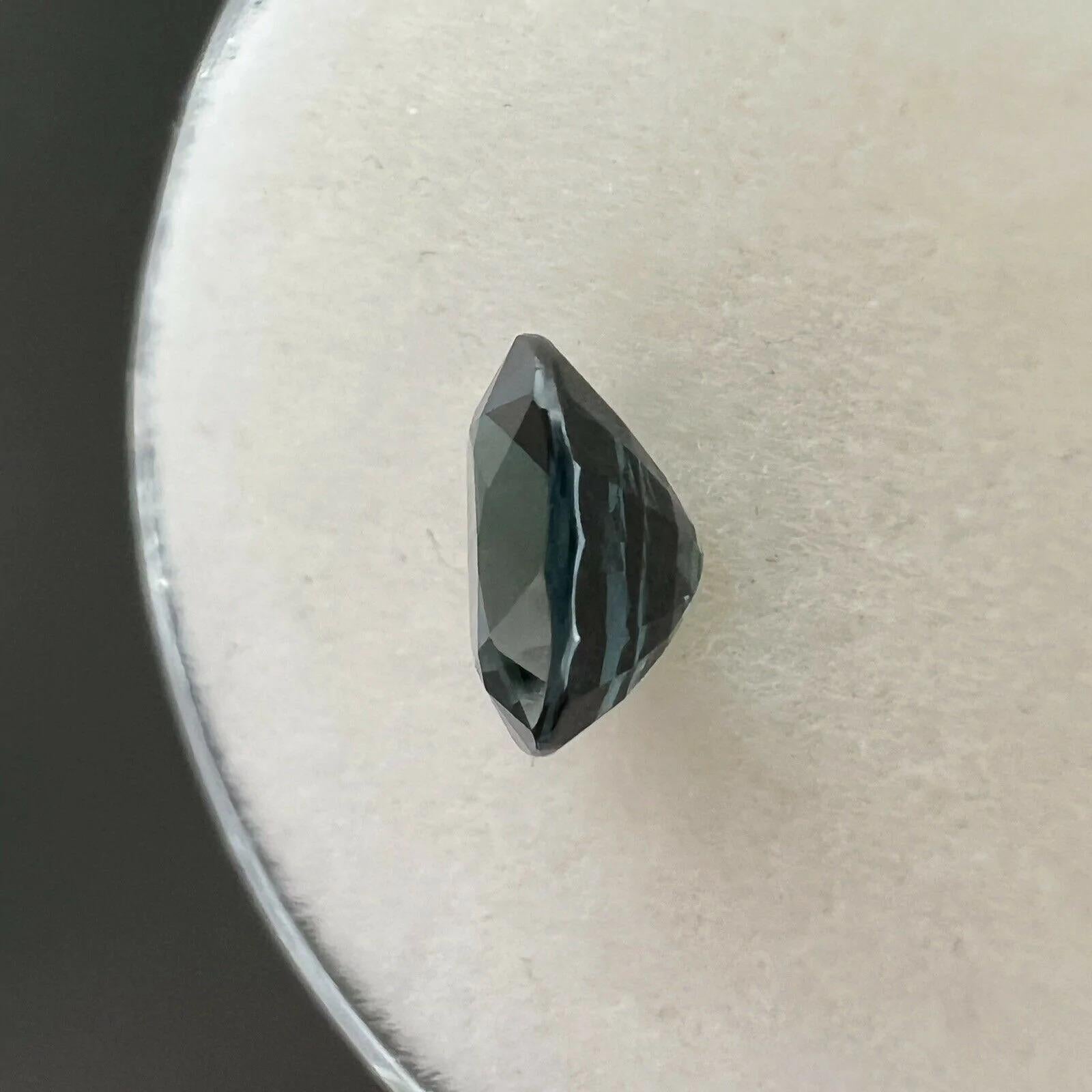 1.00ct Sapphire GIA Certified Untreated Vivid Green Blue Oval Cut Unheated Rare For Sale 3