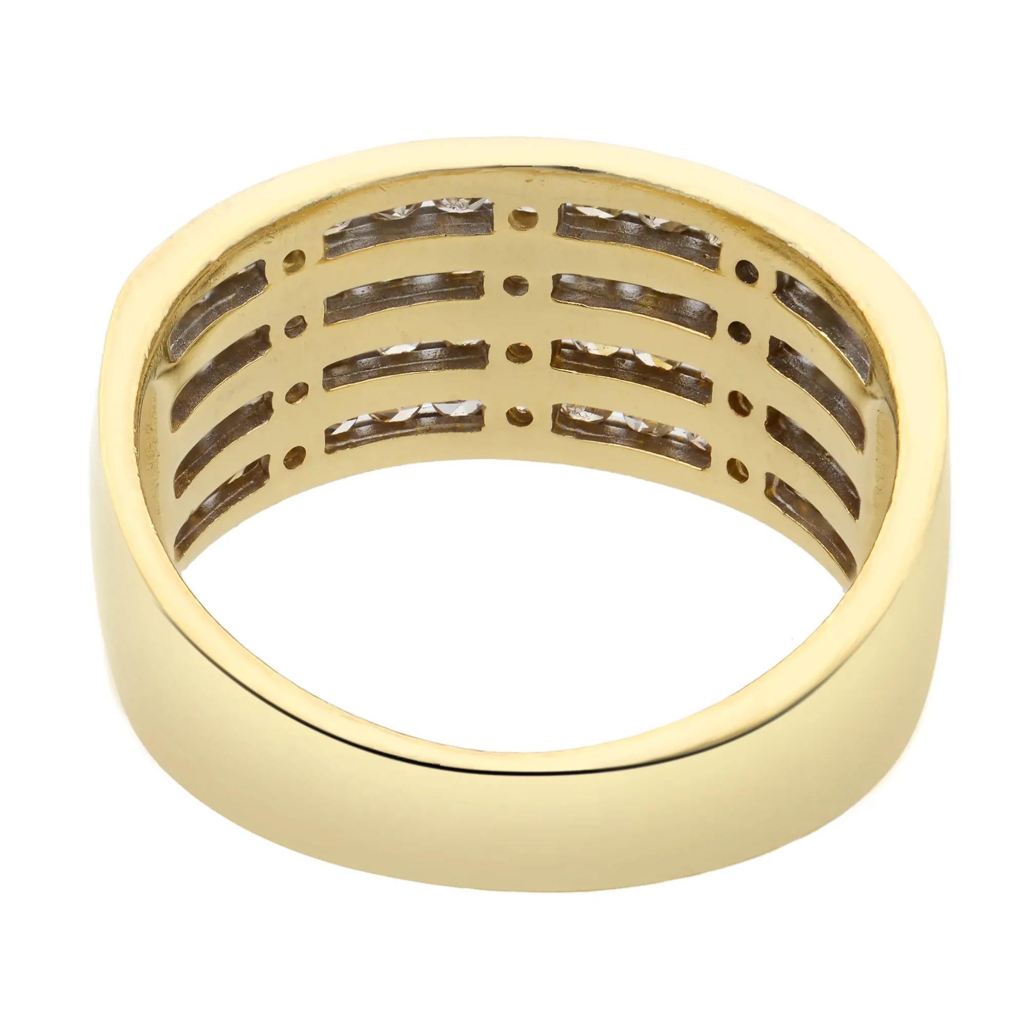 Women's 1.00Cttw Round Cut Diamond Ladies Band Ring 10K Yellow Gold Size 7.25 For Sale