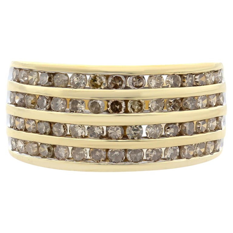 1.00Cttw Round Cut Diamond Ladies Band Ring 14K Yellow Gold Size 7.25 ...