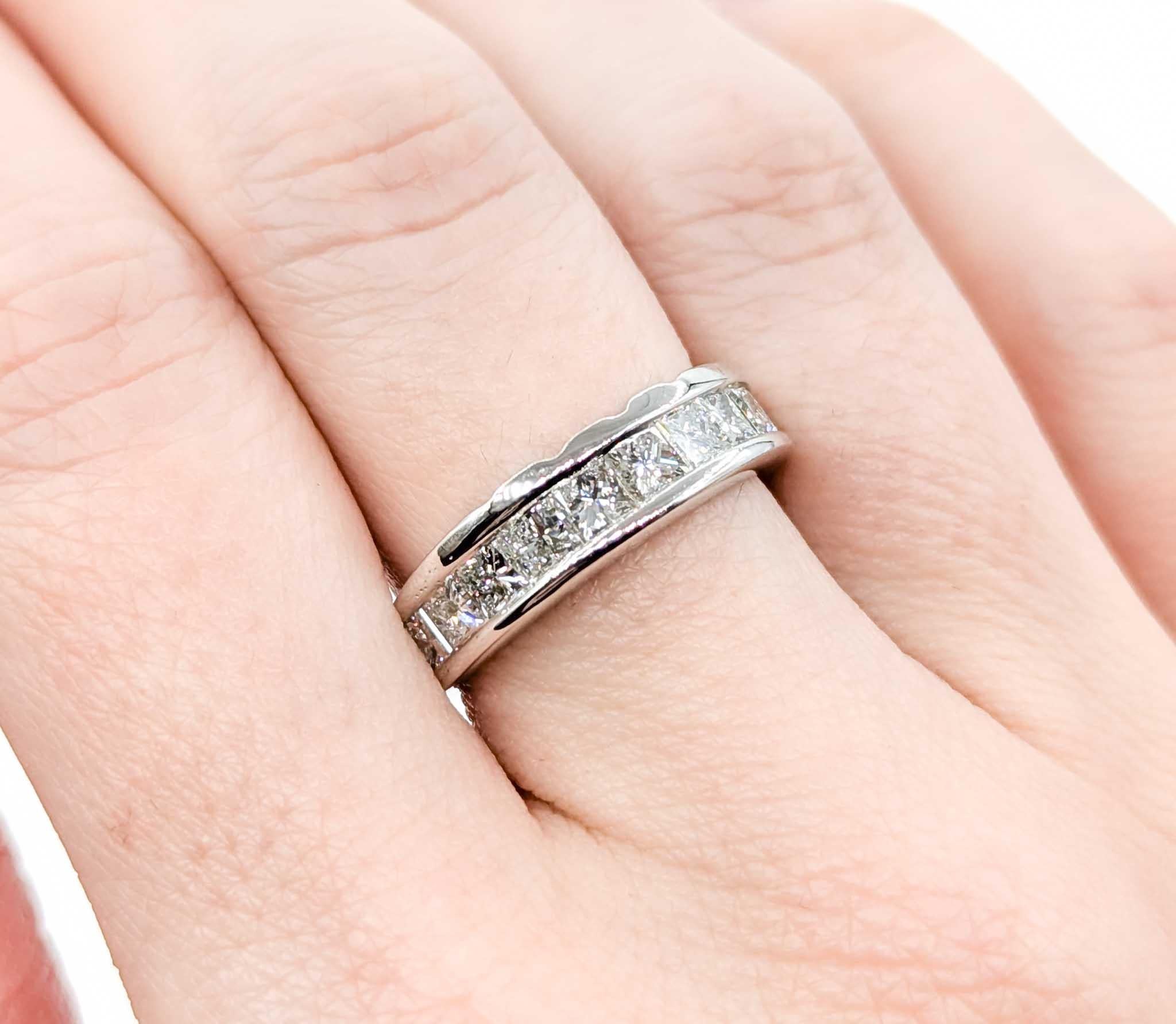Princess Cut 1.00ctw Channel Set Princess Diamond Bridal Ring in White Gold For Sale