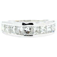 1.00ctw Channel Set Princess Diamond Bridal Ring in White Gold