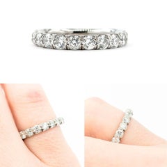 1.00ctw Comfort Fit Stackable Diamond Bridal Ring en or blanc