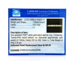 1.00ctw Diamond Shared Prong Eternity Band Ring in 18K White Gold