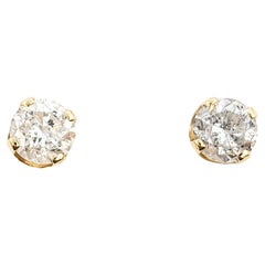 Boucles d'oreilles en or jaune avec 1,00ctw de diamant