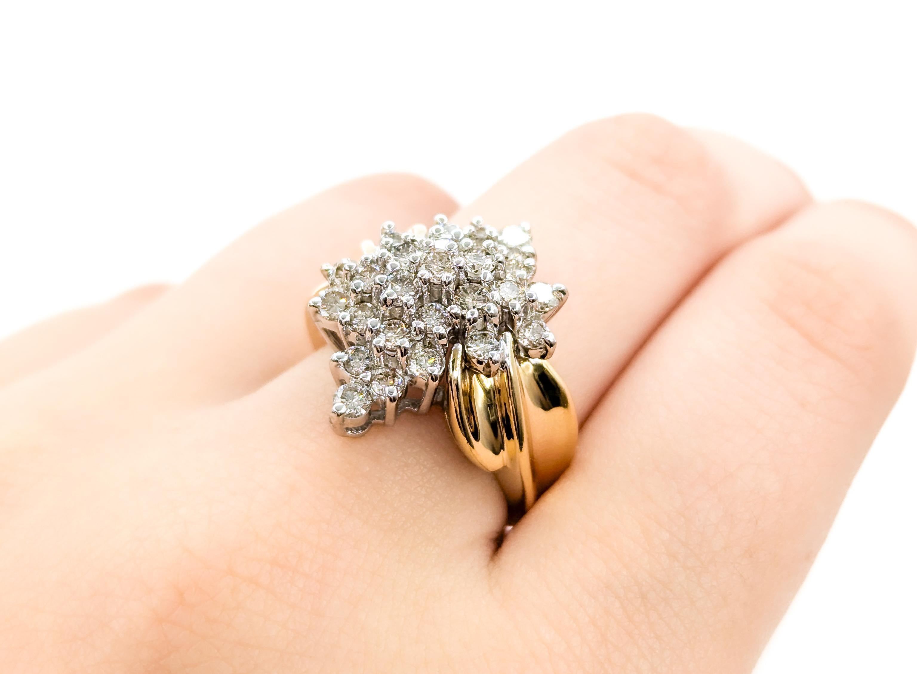 Bague en or jaune avec cascade de diamants de 1,00ctw Excellent état - En vente à Bloomington, MN