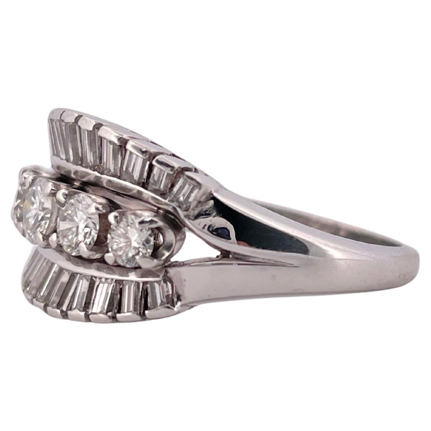 1.00ctw G-H SI1 Diamant gefasst in Iridium 900 Platin Ring (Zeitgenössisch) im Angebot