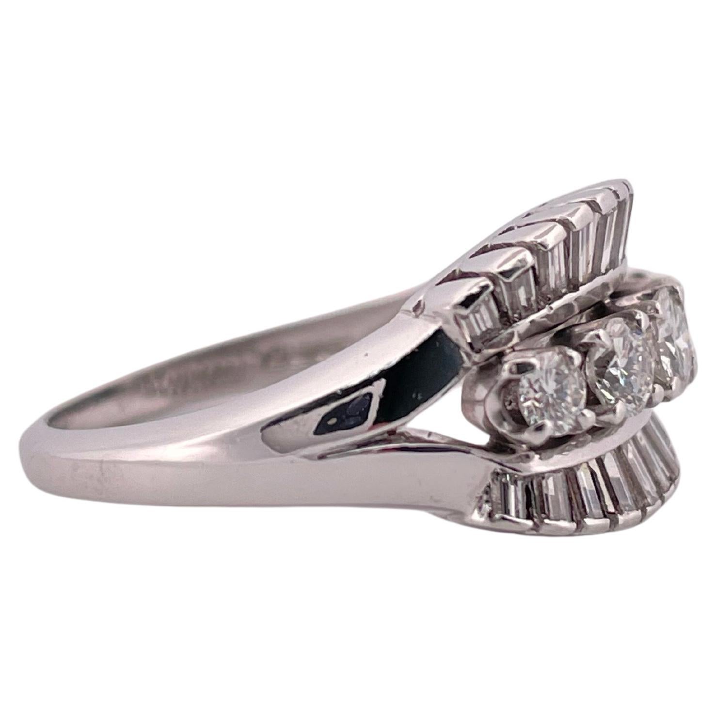 1.00ctw G-H SI1 Diamant gefasst in Iridium 900 Platin Ring im Zustand „Gut“ im Angebot in Sewickley, PA
