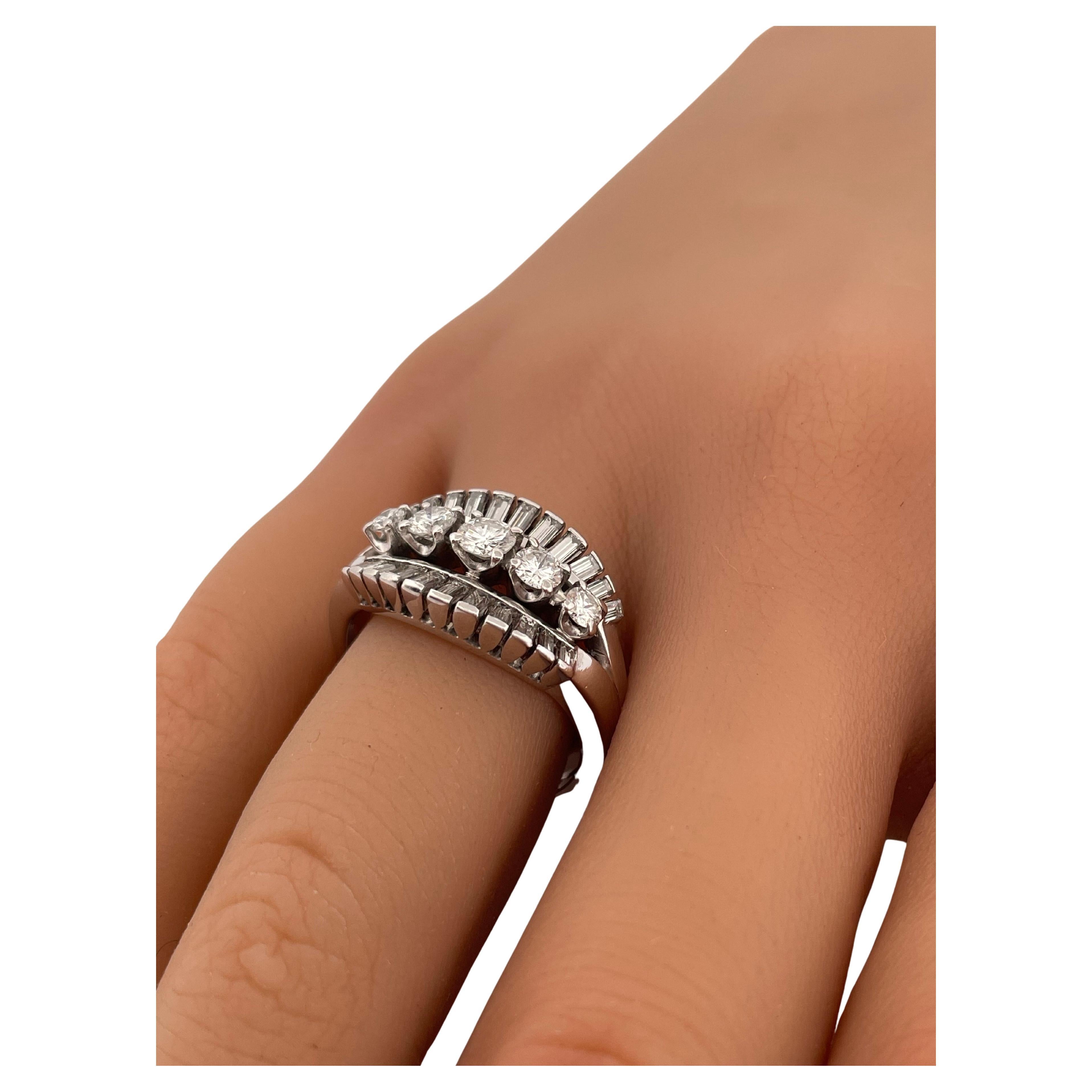 1.00ctw G-H SI1 Diamant gefasst in Iridium 900 Platin Ring im Angebot 2