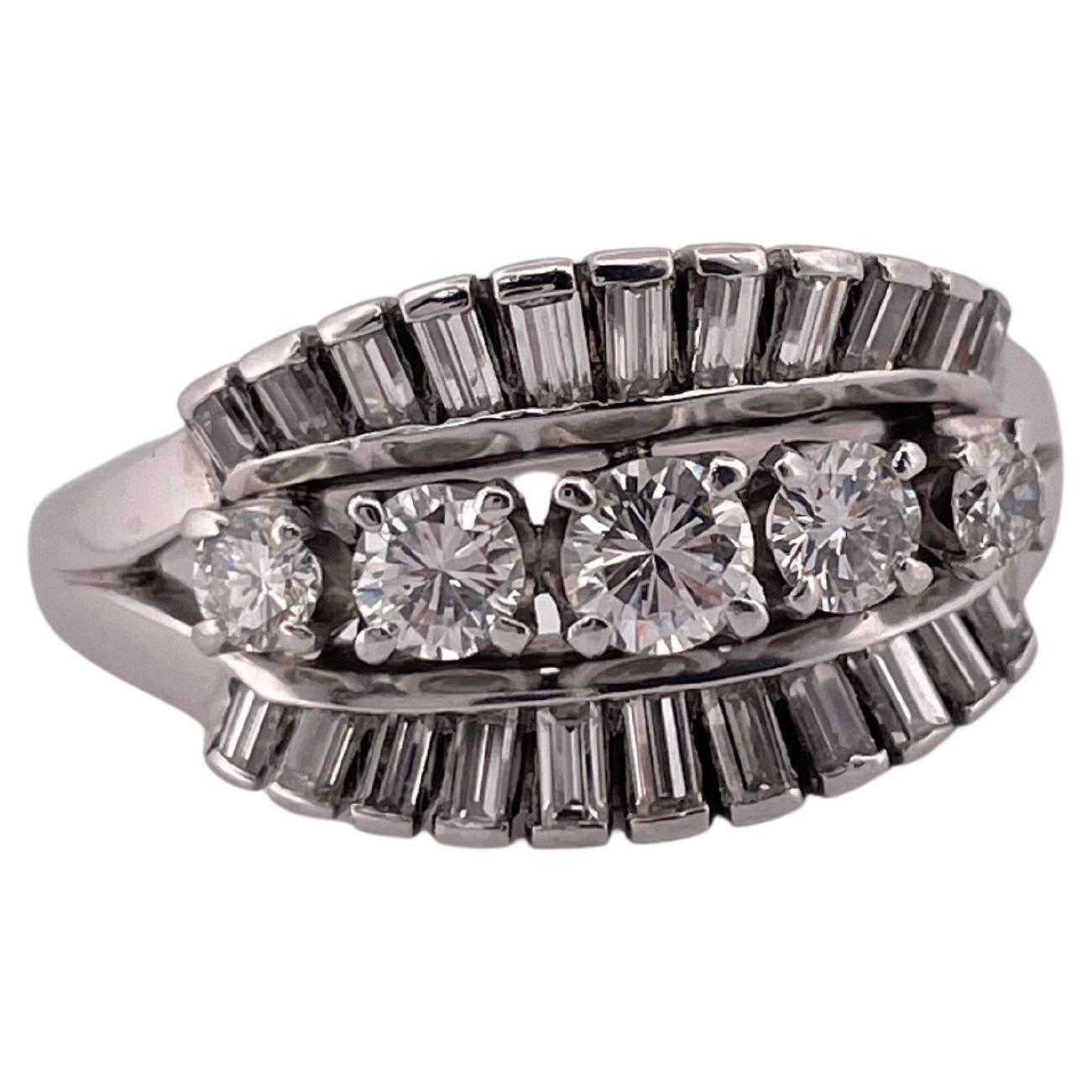 1.00ctw G-H SI1 Diamant gefasst in Iridium 900 Platin Ring im Angebot