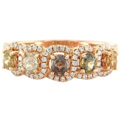 1.00ctw Oval Multi Color Diamond Frame Ring in 18K Rose Gold 1.00ctw Oval Multi Color Diamond Frame Ring in 18K Rose Gold