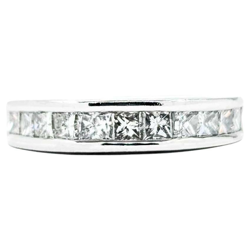 1,00 Karat Diamantring aus Platin mit Prinzessinnenschliff und Kanalfassung