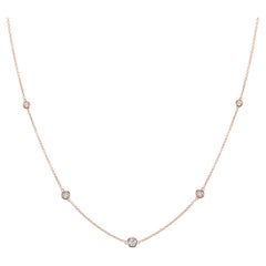 Collier en or rose avec diamants de 1,00 carat poids total				