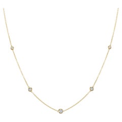 1.00CTW Yellow Gold Diamonds-By-The-Yard Necklace				