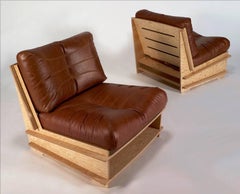 100xbtr Contemporary DB Chair with Douglas Fir Plywood Base and Leather Cushion